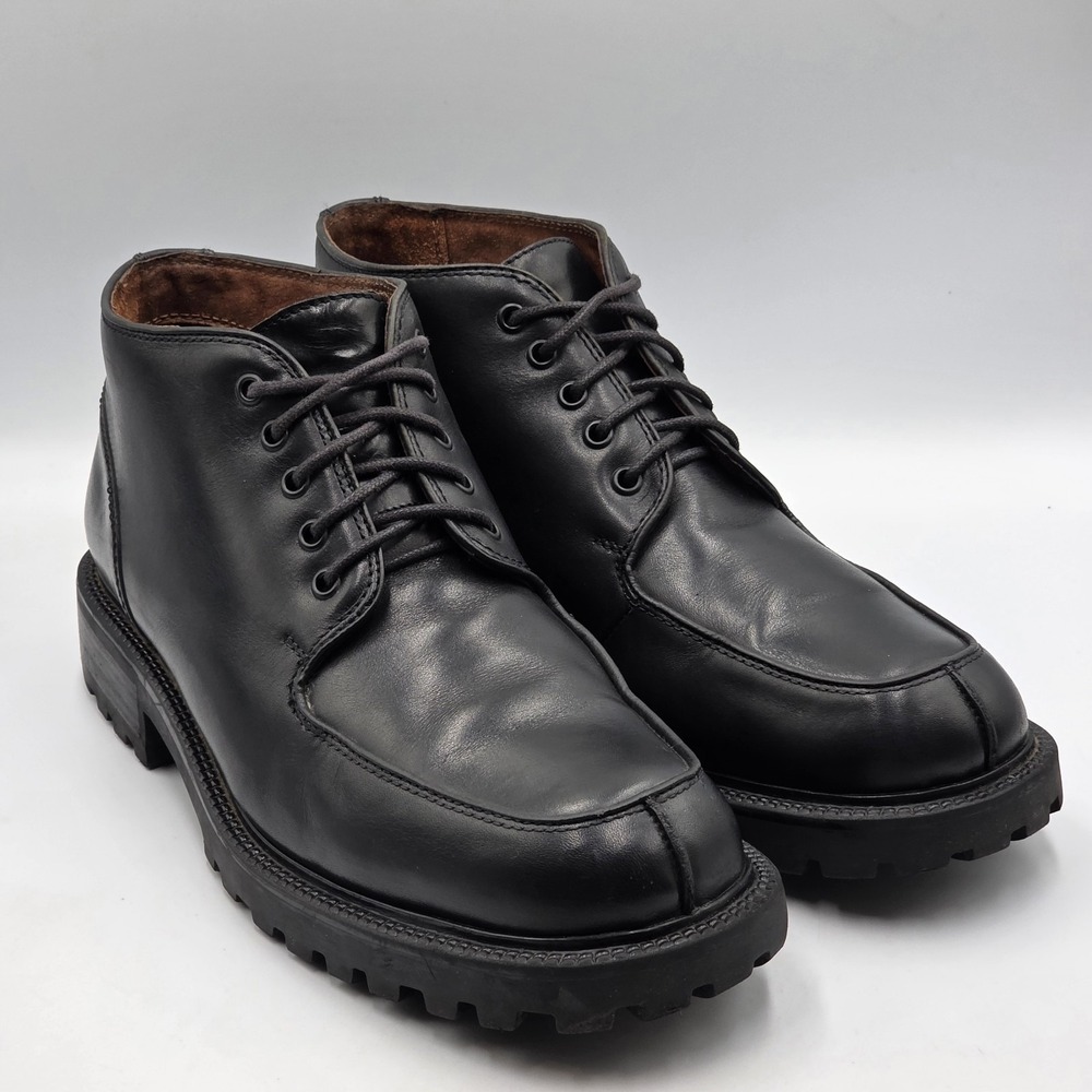 Kenneth Cole Vintage Black Leather Lace Up Ankle Boots Mens 11.5 D
